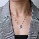 Fan Flower Pendant with Link Chain